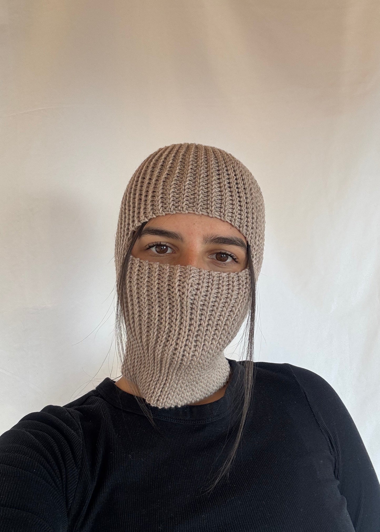 Downhill (not knit) Beanieclava - Crochet Pattern